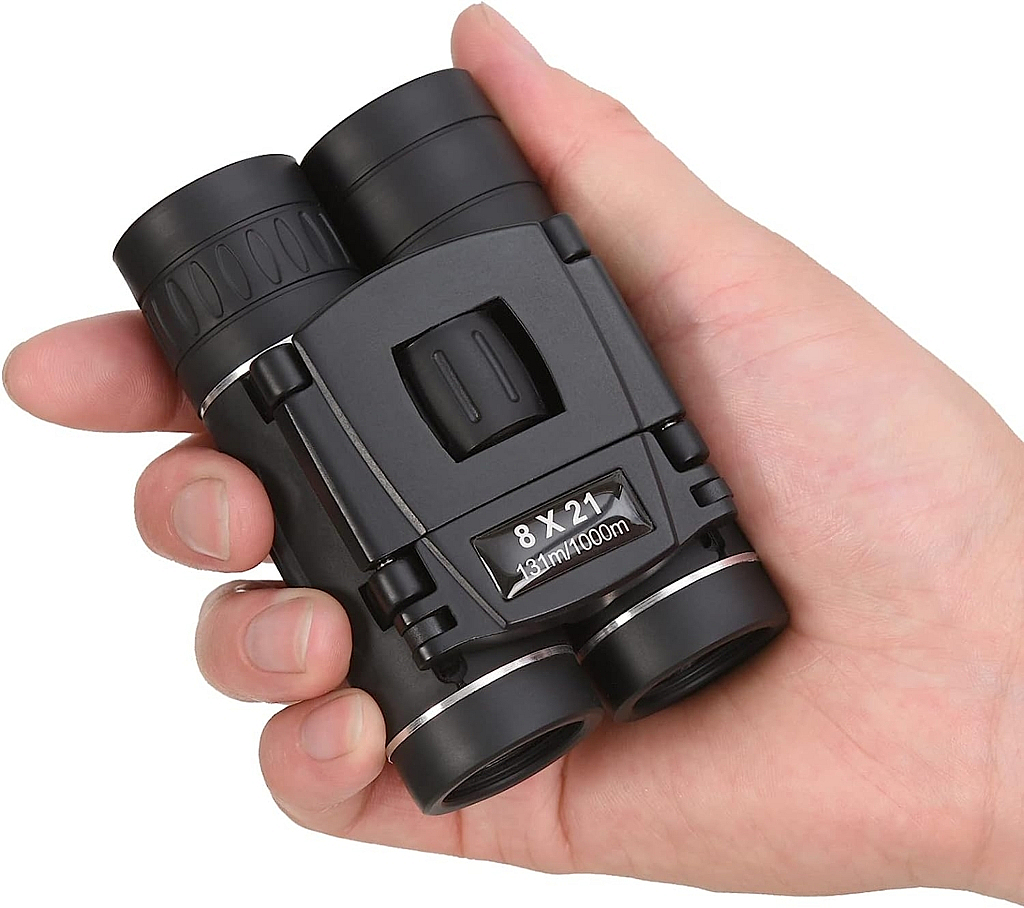 Anourney 8x21 Mini Compact Pocket Binoculars, Lightweight Foldable Binoculars,Easy Focus Small Binoculars for Adults Kids Bird Watching,Opera Concert, Travel, Hiking, Outdoor Scenery, Football Game